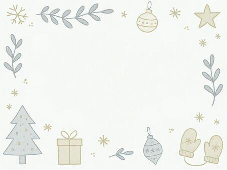 388.背景 クリスマス,冬,フレーム,枠,手描き,北欧風,かわいい,ナチュラル,やさしい色,パステルカラーのイラスト素材