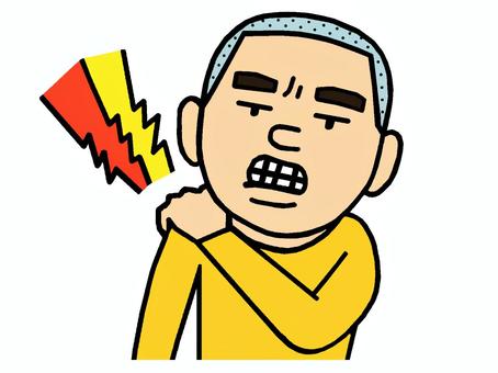 肩こり 肩こり,激痛,人物,男性,少年,男の子,イラストのイラスト素材