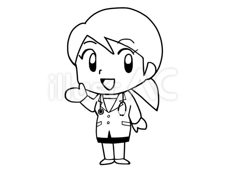 女性　医者　笑顔 女性,医者,笑顔のイラスト素材