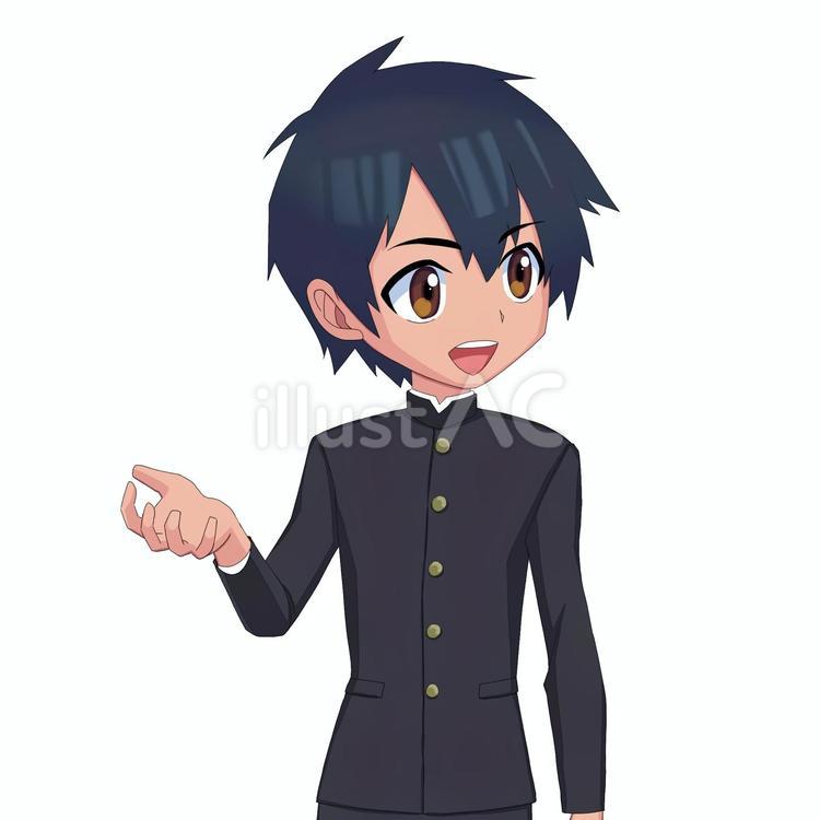話している男子生徒 人物,萌え,男性のイラスト素材