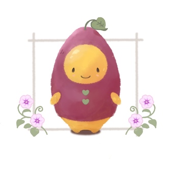 おいもちゃん_枠あり おいもちゃん_枠あり さつまいも,擬人化,キャラのイラスト素材