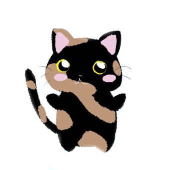 さびちゃ猫 猫,茶色,黒猫,ゆるい,可愛い,イラストのイラスト素材