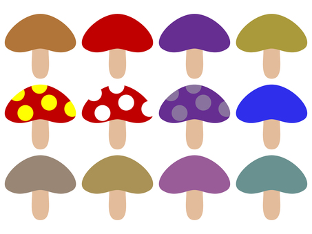 きのこ きのこ,毒キノコ,秋,シンプル,あしらい,デフォルメ,イラストのイラスト素材