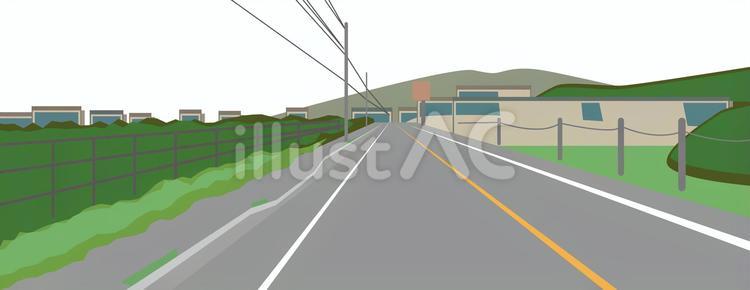 道路　車道　　 道路,車道,斜線のイラスト素材