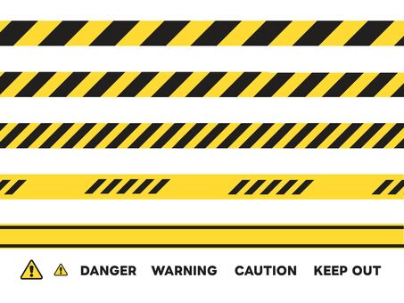 注意・危険・警告　テープセット 危険,注意,警告,危ない,立入禁止,アラート,防災,災害,工事,注意喚起のイラスト素材