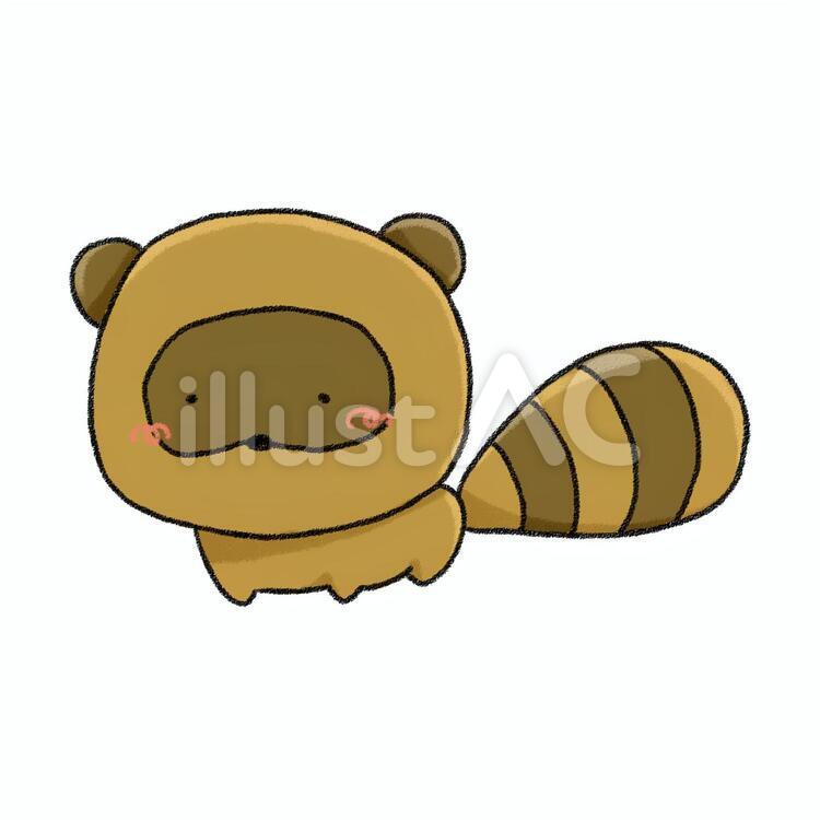たぬき タヌキ,狸,動物のイラスト素材