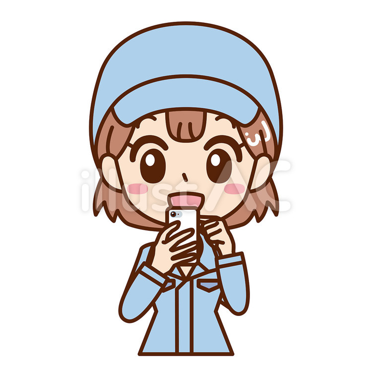 案内ポーズの作業着の女性2 女性,作業着,作業服のイラスト素材