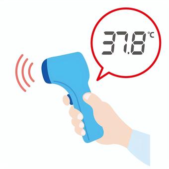 Non-contact thermometer with fever, JPG, PNG and AI Non-contact thermometer with fever, non-contact thermometer, temperature detection, body temperature, JPG, PNG and AI