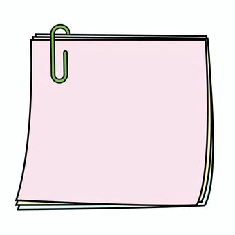 メモをクリップでまとめる クリップ,紙,用紙,資料,留める,文具,文房具,メモ,留め具,まとめるのイラスト素材