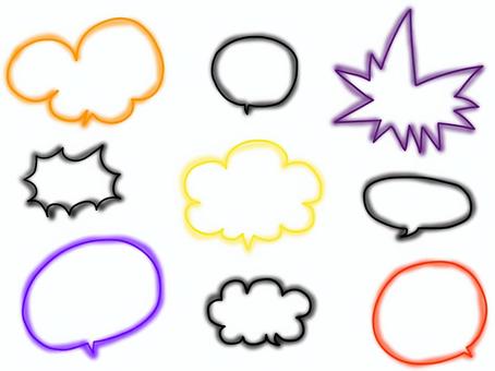 Balloon material 2, speech balloon, material, notepad, JPG and PNG