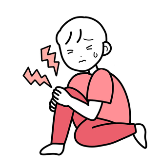 シンプル膝痛い男（p） シンプル,痛い,人,男,痛み,辛い,痛む,膝,怪我,手描きのイラスト素材