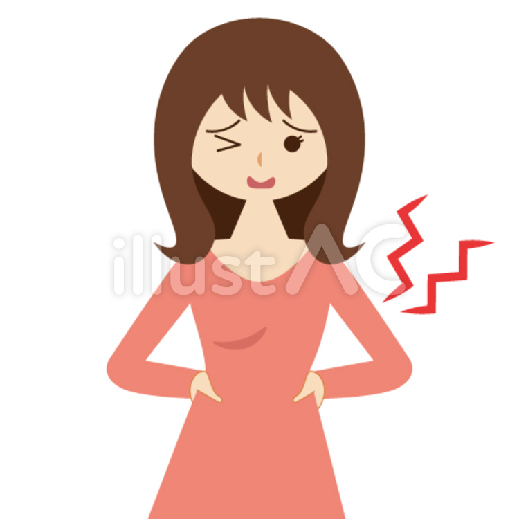 腰痛のイメージ（女性・主婦） 腰,腰痛,ぎっくり腰のイラスト素材