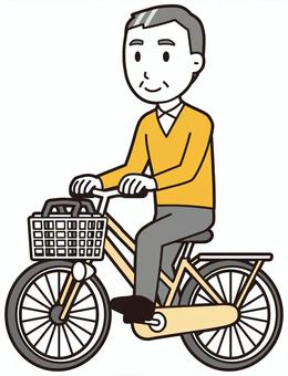  ニット中年男性(黄)-222-全身