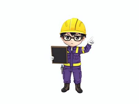 建設工事現場で安全指示確認する現場代理人 作業員,現場代理人,建設業,土木,建築,工事,建設,安全,現場のイラスト素材