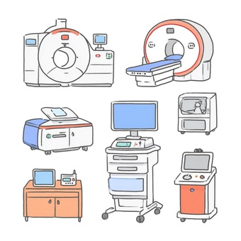医療用画像診断装置と検査機器
