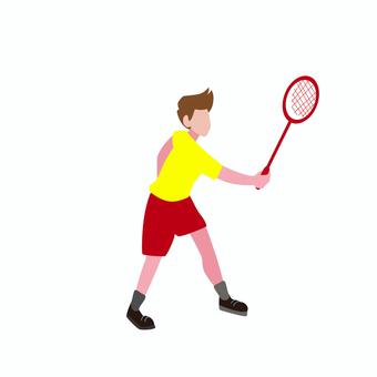 スポーツ 117 バドミントン,スポーツ,男性,アスリート,ラケット,シャトル,運動,試合,イラスト,キャラクターのイラスト素材