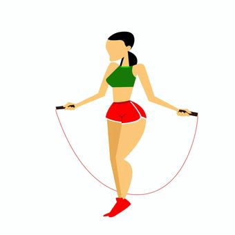 なわとび 004 なわとび,ジャンプ,運動,女性,トレーニング,フィットネス,エクササイズ,スポーツ,ロープ,ジムのイラスト素材