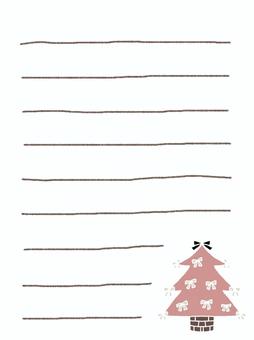 ピンクのクリスマスツリーのメモ クリスマス,ツリー,メモ,用紙,メッセージカード,リボン,かわいい,ゆるふわ,ラブリー,ガーリーのイラスト素材