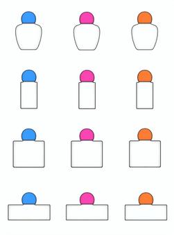 丸い蓋のついた容器セット1 容器,蓋,白,保存,密閉,ボトル,プラスチック,無地,薬,シンプルのイラスト素材