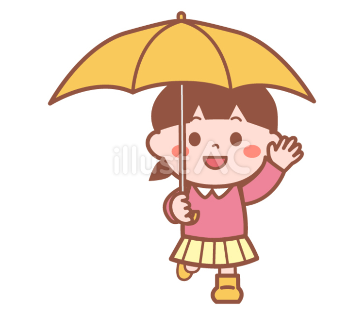 傘をさす女の子 人物,傘,女の子のイラスト素材