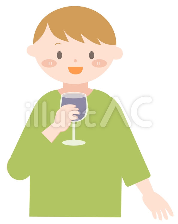 ワインを飲む男性 ワイン,お酒,飲酒のイラスト素材