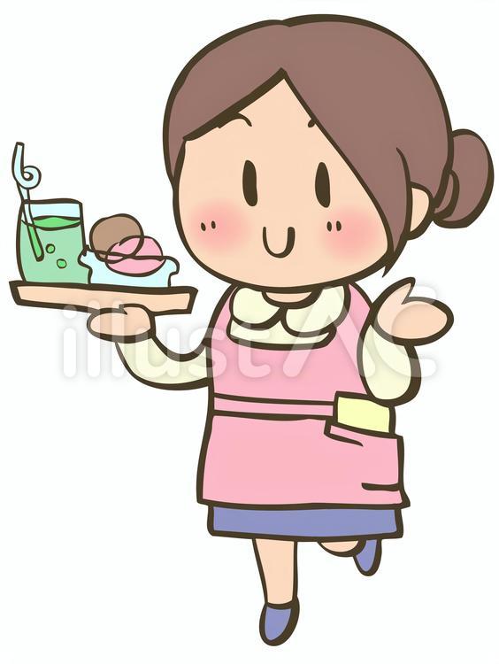 店員-2 ウェイトレス,店員,案内のイラスト素材