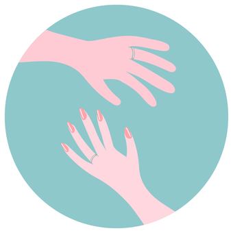 結婚指輪をはめた男性と女性の手 結婚指輪,男性,女性,花嫁,花婿,結婚,手,指輪,結婚記念日,結婚式のイラスト素材