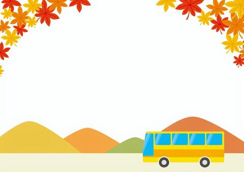 秋の紅葉バス旅行 もみじと山の背景 秋,紅葉,バス,旅行,背景,壁紙,山,旅,観光,ツアーのイラスト素材