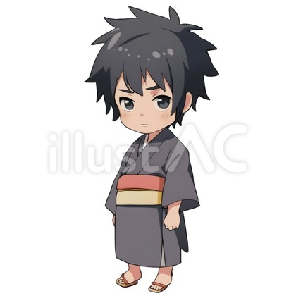 落ち込む黒髪の浴衣男子