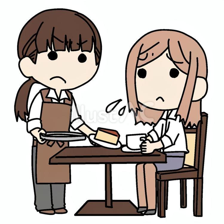 怒る女性店員と困る女性客 女性,客,怒るのイラスト素材