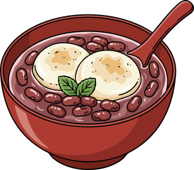 ぜんざい お汁粉,ぜんざい,小豆,お椀,餅,イラスト,食べ物,ベクターのイラスト素材