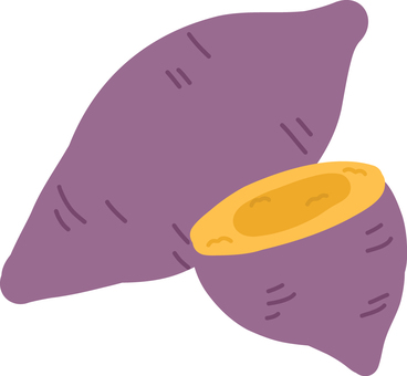 手書きのさつまいものイラスト サツマイモ,芋,野菜,秋,旬,秋の味覚,ホクホク,焼き芋,ふかし芋,食べ物のイラスト素材