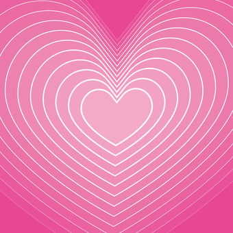 ハート波紋　 ハート,波紋,重複,曲線,マーク,濃淡,かわいい,シンプル,背景,ピンクのイラスト素材