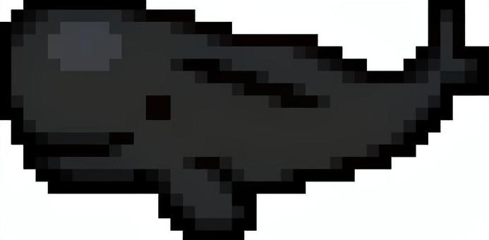 ドット絵のマッコウクジラです。 ドット絵,マッコウクジラ,シンプル,クジラ,海,海洋生物,哺乳類,動物,巨大生物,深海のイラスト素材