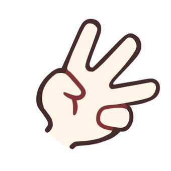 三の手　３　ハンドサイン ３,スリーピース,ハンドサイン,アイコン,手,イラスト,シンプル,数字,数のイラスト素材