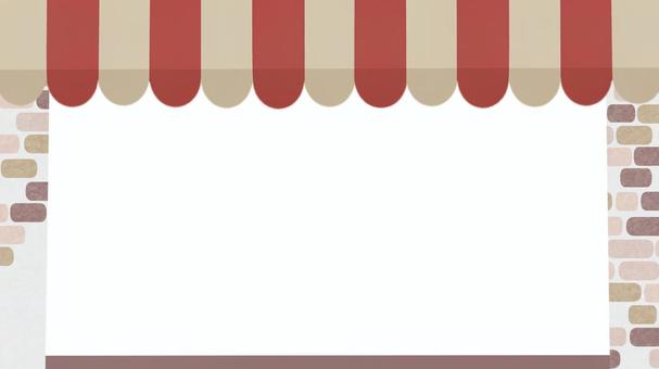 お店屋さん テント屋根 フレーム お店屋さん テント屋根 フレーム カフェ,背景,フレーム,屋根,看板,黒板,イーゼル,レンガ,レストラン,チラシのイラスト素材