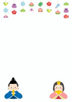 ひなまつりのお雛様と吊るし雛のフレーム3 ひなまつりのお雛様と吊るし雛のフレーム3 ひなまつり,お雛さま,つるし雛,飾り,花,桃,松,縁起物,ひな人形,桃の節句のイラスト素材