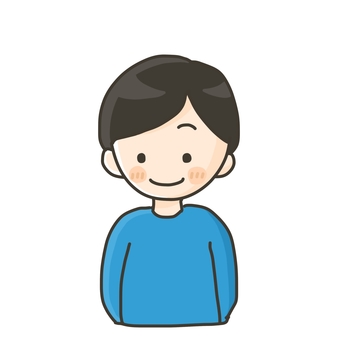 正面を向いた子供(男の子)のイラスト 正面を向いた子供(男の子)のイラスト 男の子,男,男児,子供,人,正面,単体,挿絵,手書きのイラスト素材