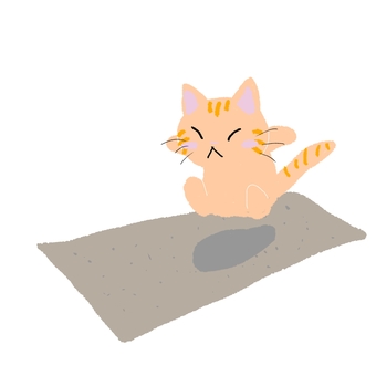 猫の走幅跳 猫,走幅跳,茶トラ,スポーツ,ゆるい,可愛い,イラストのイラスト素材