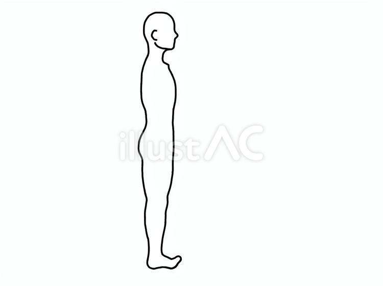 良姿勢で爪先を上げて立つ人（腕なし） 足,運動,エクササイズのイラスト素材