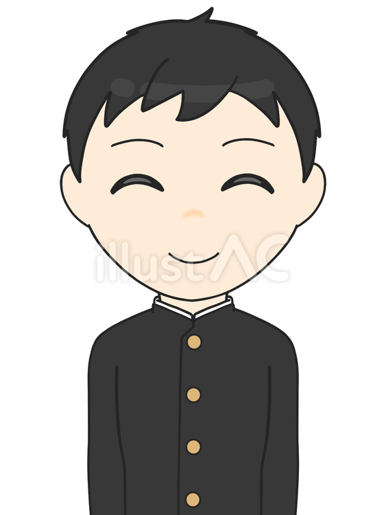 男子学生(にっこり) 人物,男子,生徒のイラスト素材