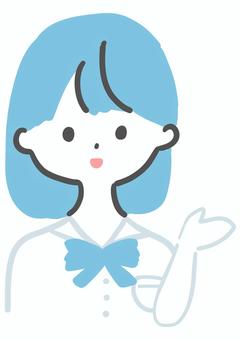 案内をする女子生徒 女の子,手,学生のイラスト素材