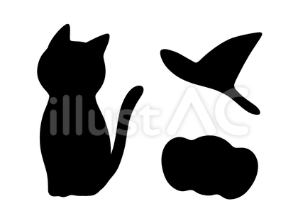 ハロウィンのシルエットイラスト