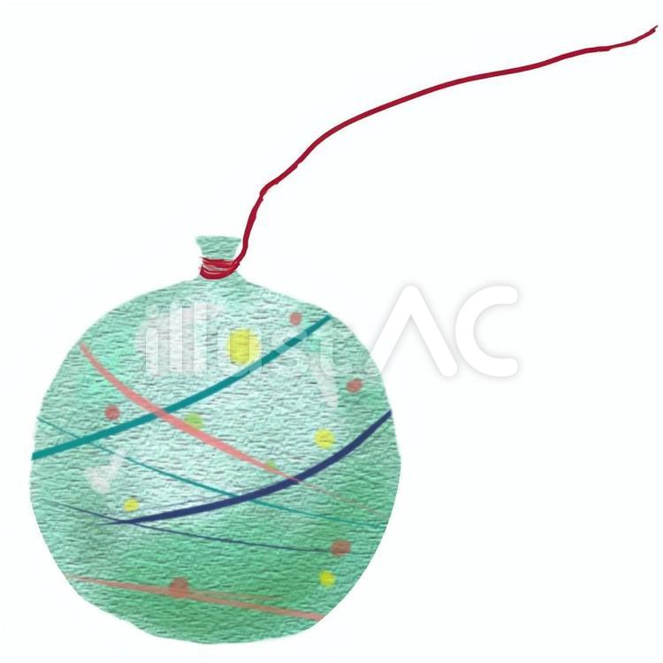 緑のヨーヨーの手描き無料イラスト ヨーヨー,水風船,ヨーヨー釣りのイラスト素材