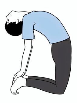 手書き_ヨガポーズ_ラクダのポーズ_02 ヨガ,ラクダのポーズ,手書き,線画,シンプル,ポーズ,ウシュトラーサナ,後屈,ストレッチ,柔軟性のイラスト素材