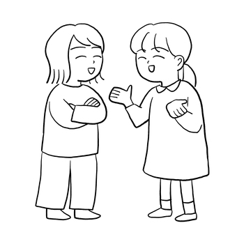 Illustration, разговор, женщина, друг, 