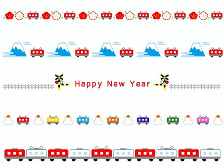 Pop line set 1 of trains and New Year's materials, Pop line set 1 of trains and New Year's materials, railway, electric train, new year,