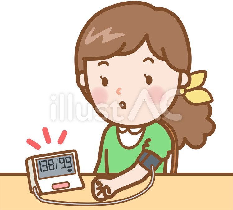 女性：血圧測定 血圧測定,血圧,測定のイラスト素材