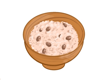 赤飯 赤飯,ごはん,和食,お祝い,リアル,手描きのイラスト素材