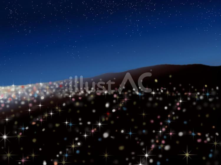 田舎の夜景01 夜,夜景,光のイラスト素材